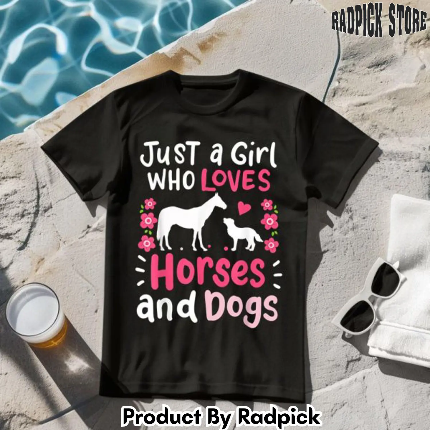 Just a girl who loves horses and dogs tshirt rp2629013
